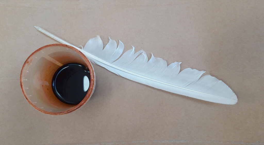 Experimentelles Malen und Schreiben mit Tinte und Gänsekiel